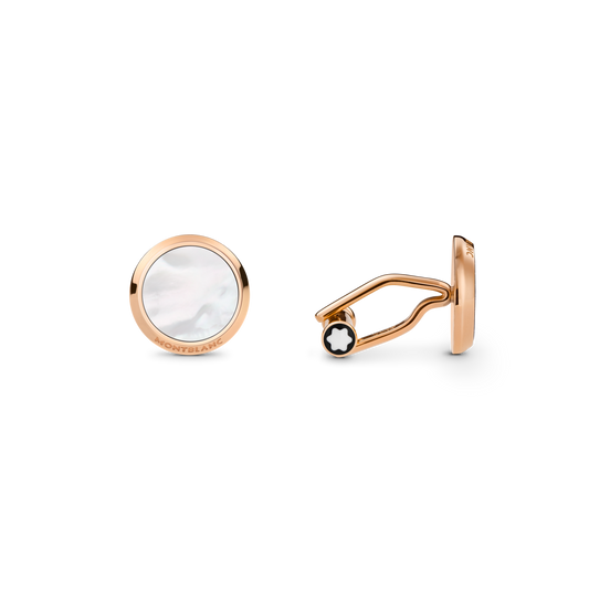 Montblanc Meisterstuck Rose Gold PVD Mother-of-Pearl Cufflinks