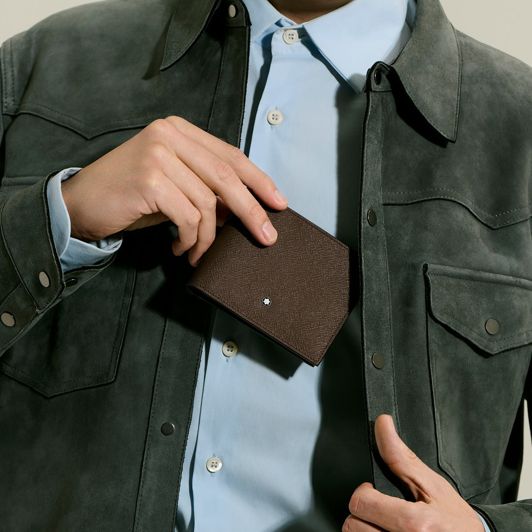 Montblanc Wallet 6cc Sartorial Leather Ebony