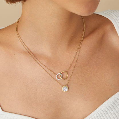 Marco Bicego Jaipur Link 18K Yellow and White Gold Interlocking Circle Pendant