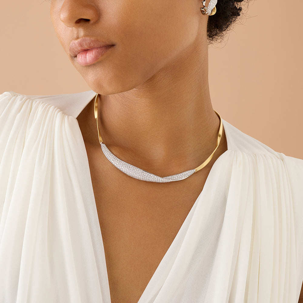 Marco Bicego Marrakech Diamond Crossover Necklace | King Jewelers