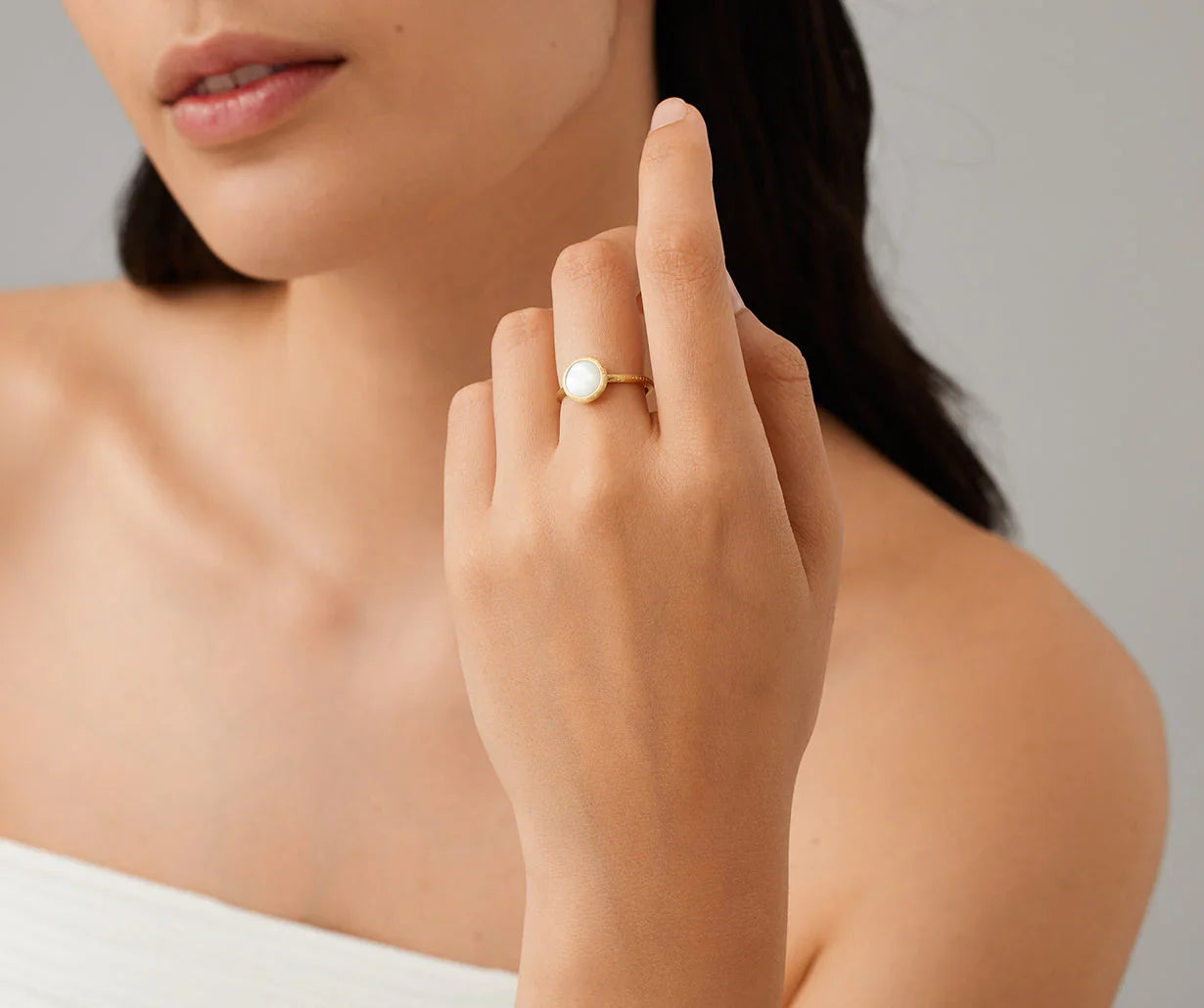 Marco Bicego Jaipur Color 18K Yellow Gold Mother of Pearl Ring