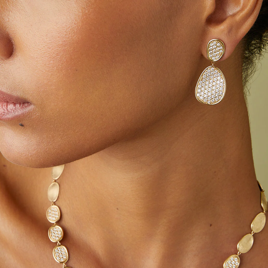 Marco Bicego Lunaria 18K Yellow Gold Diamond Earrings