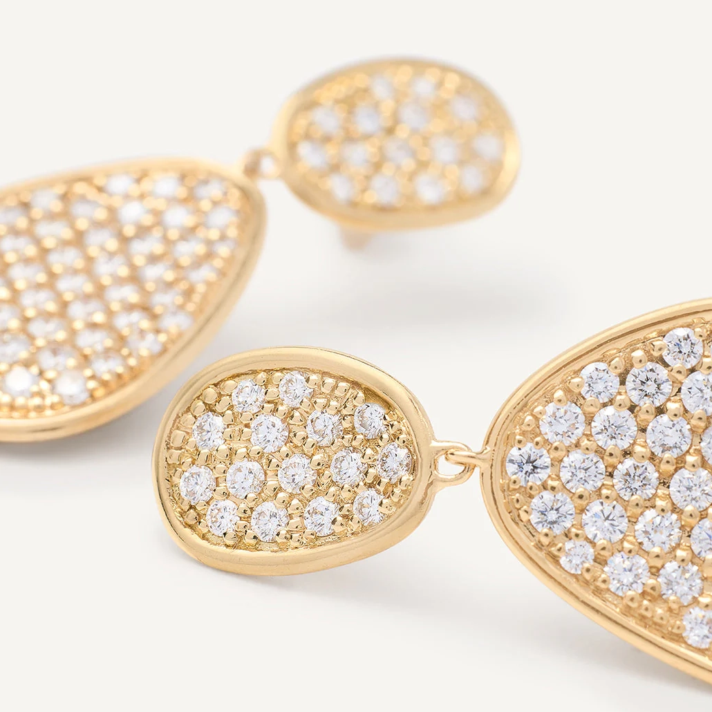 Marco Bicego Lunaria 18K Yellow Gold Diamond Earrings