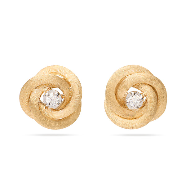 Marco Bicego Jaipur Gold Floral Diamond Studs | King Jewelers