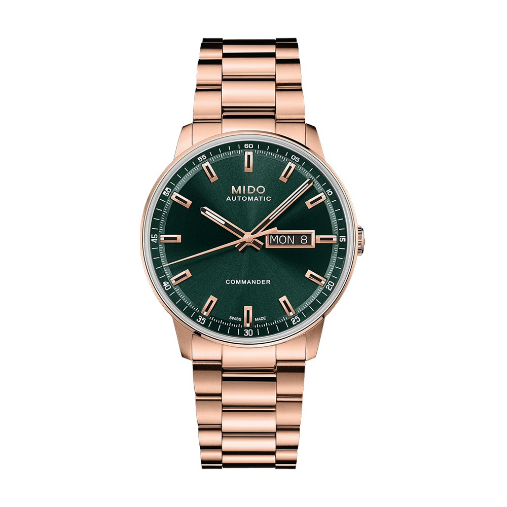 Mido Commander Big Date 40mm Green Rubber Strap Watch