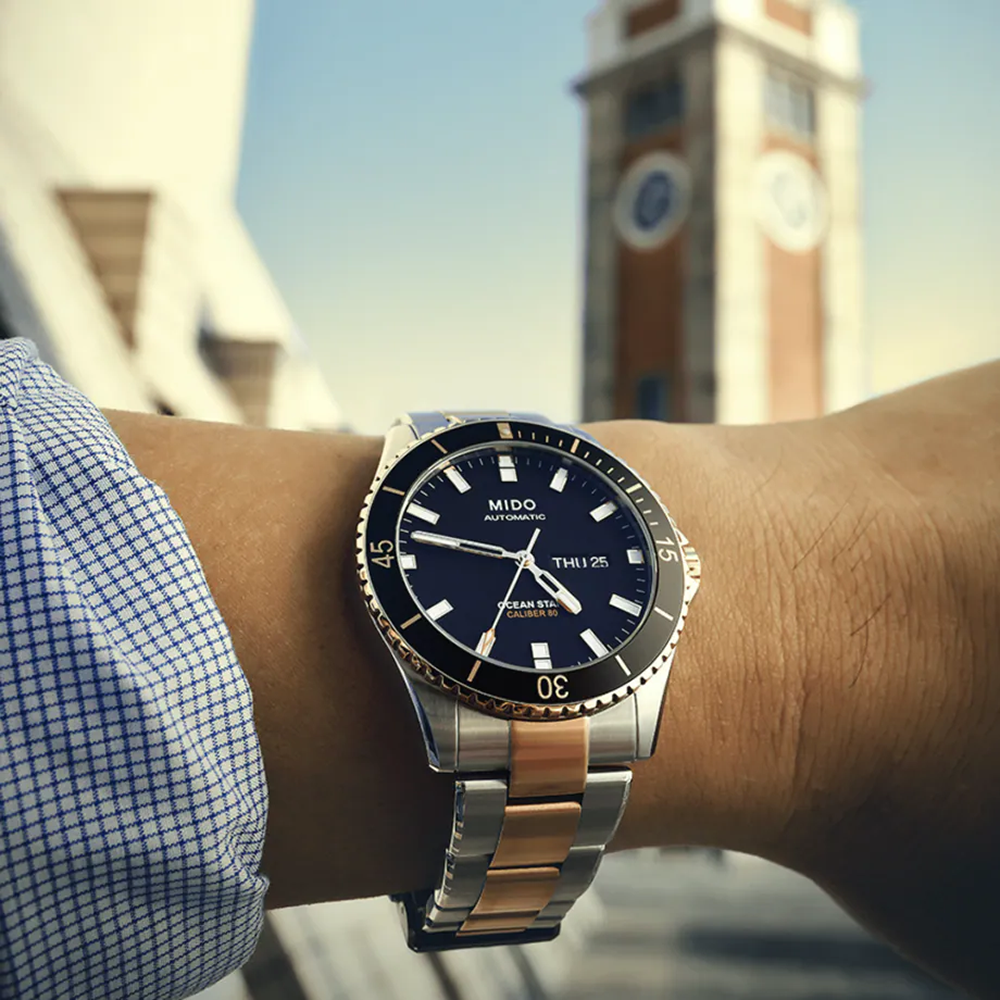 Mido ocean star two tone hot sale