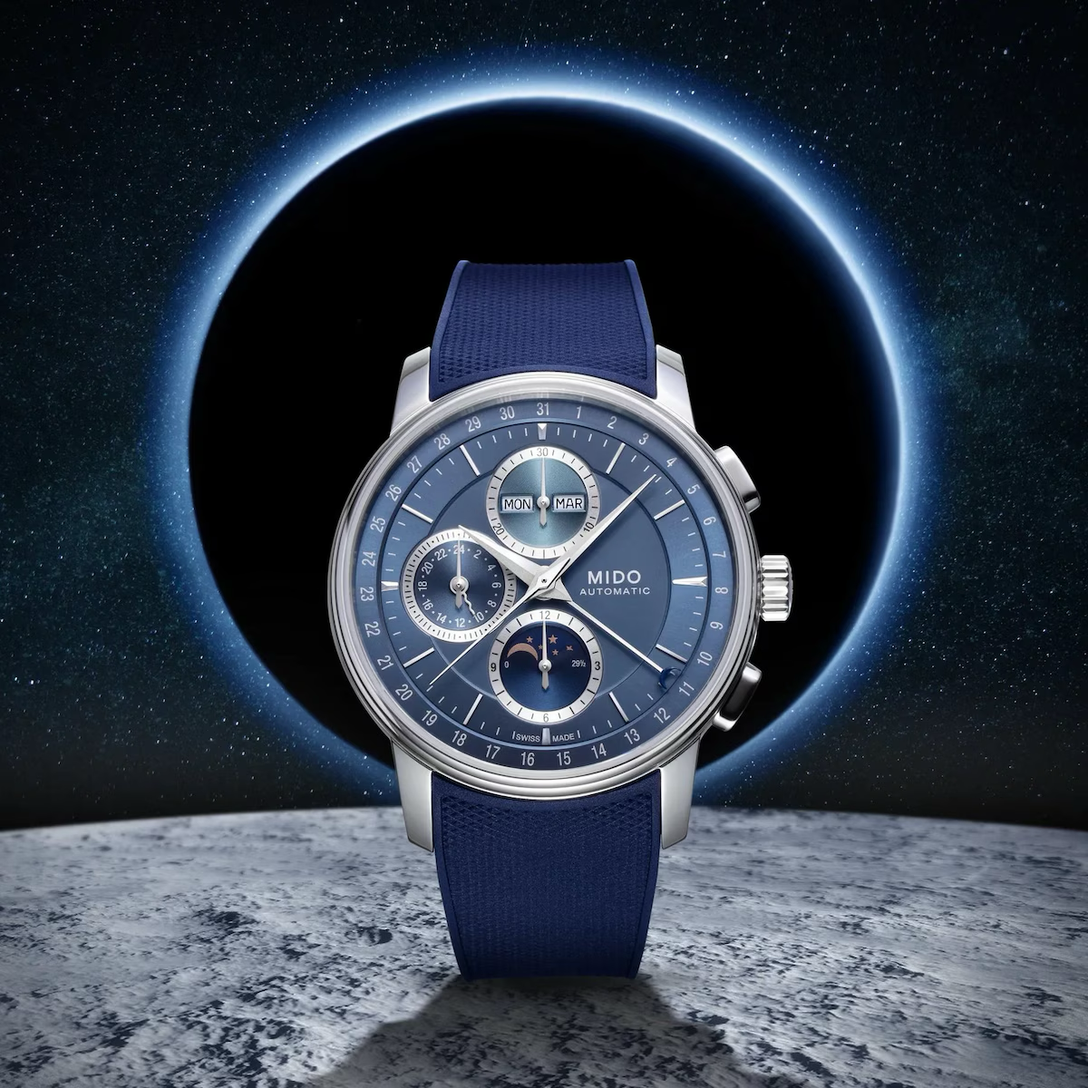 Mido Baroncelli Chronograph Moonphase Blue