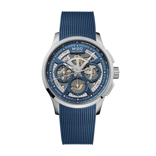 Mido Multifort Skeleton Chronograph Blue