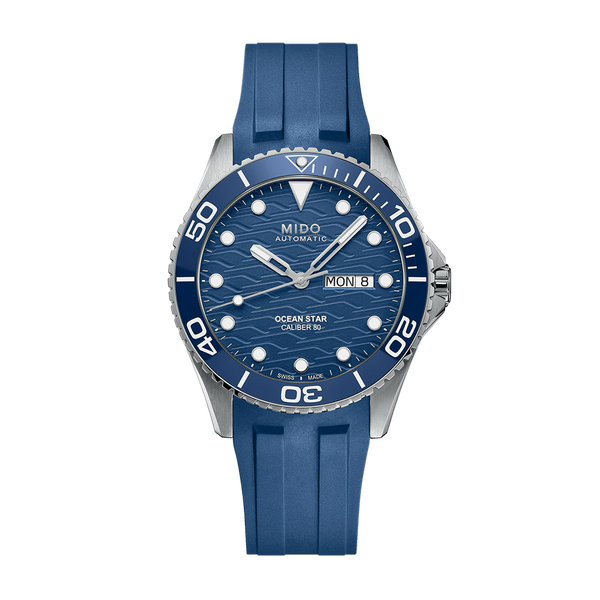 Mido Ocean Star 200C Blue Dial Rubber Strap | King Jewelers