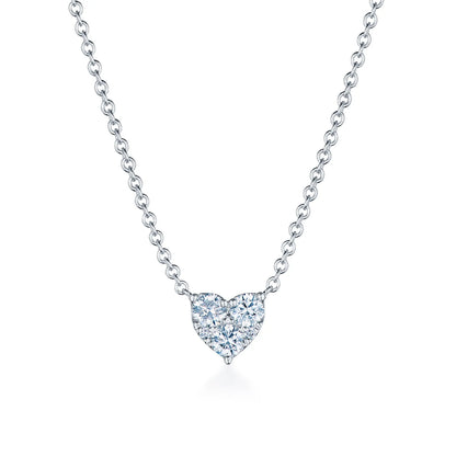 Kwiat Sunburst Heart Pendant with Diamonds in 18K White Gold