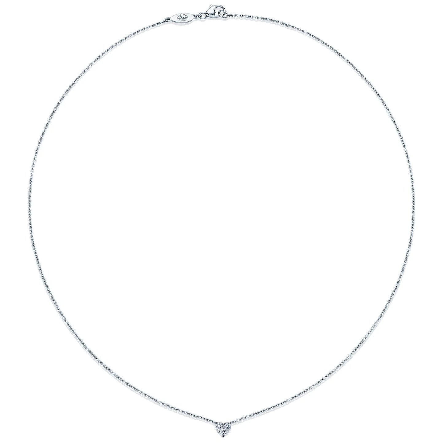 Kwiat Sunburst Heart Pendant with Diamonds in 18K White Gold