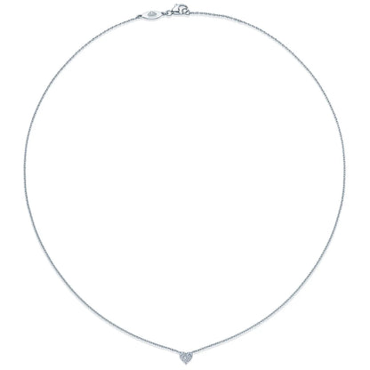 Kwiat Sunburst Heart Pendant with Diamonds in 18K White Gold