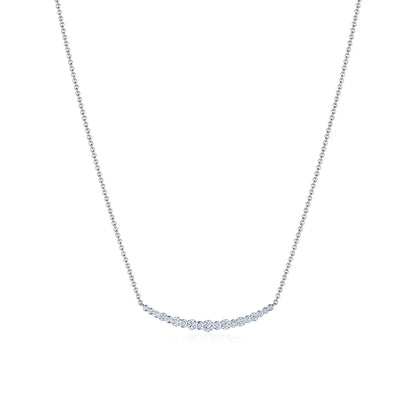 Kwiat Lyric Curved Bar Necklace with Diamonds in 18K White Gold