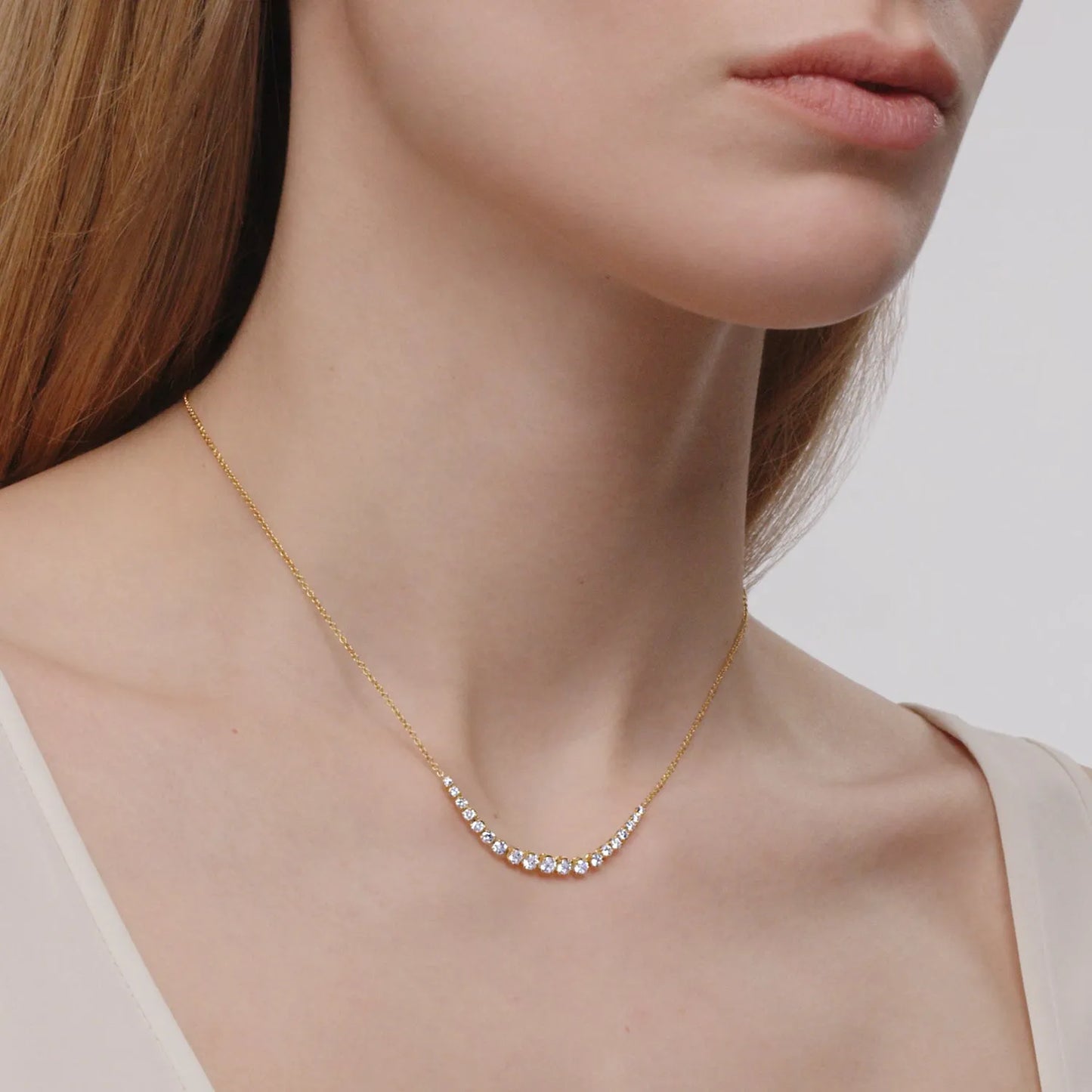 Kwiat Demi-Riviera Necklace with Diamonds in 18K Yellow Gold