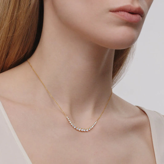 Kwiat Demi-Riviera Necklace with Diamonds in 18K Yellow Gold