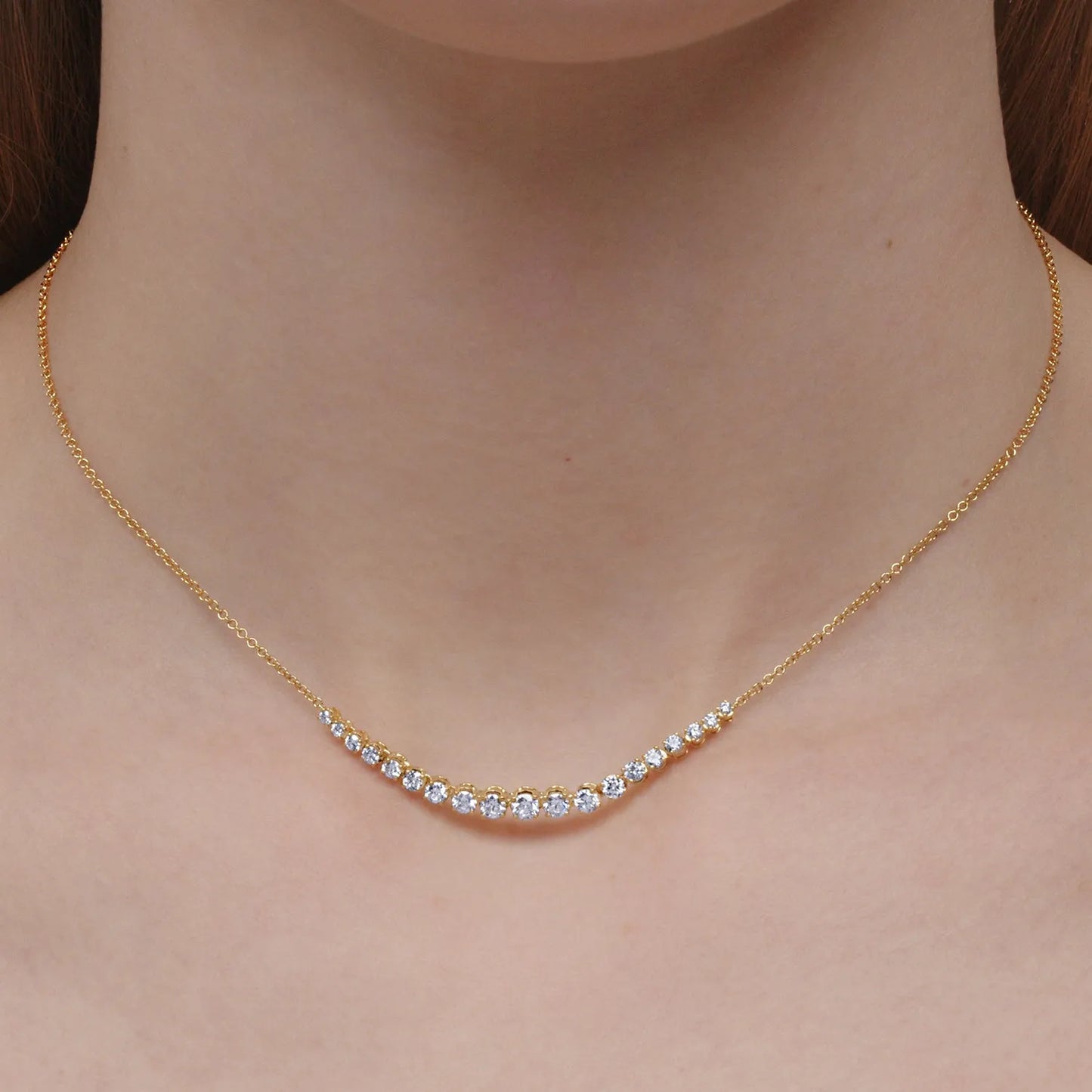 Kwiat Demi-Riviera Necklace with Diamonds in 18K Yellow Gold