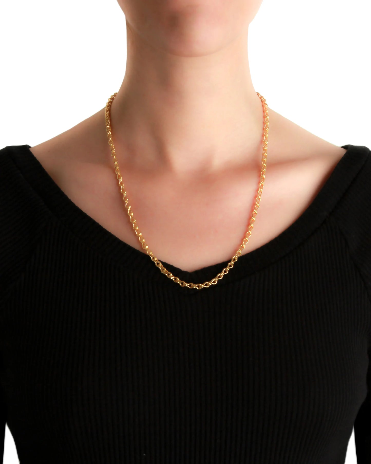 Elizabeth Locke 21" Giulia Chain Necklace 19K Yellow Gold