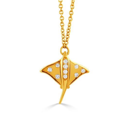Doves Tropics 14K Yellow Gold Diamond Necklace