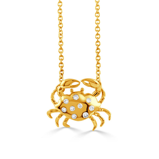 Doves Tropics 14K Yellow Gold Diamond Necklace
