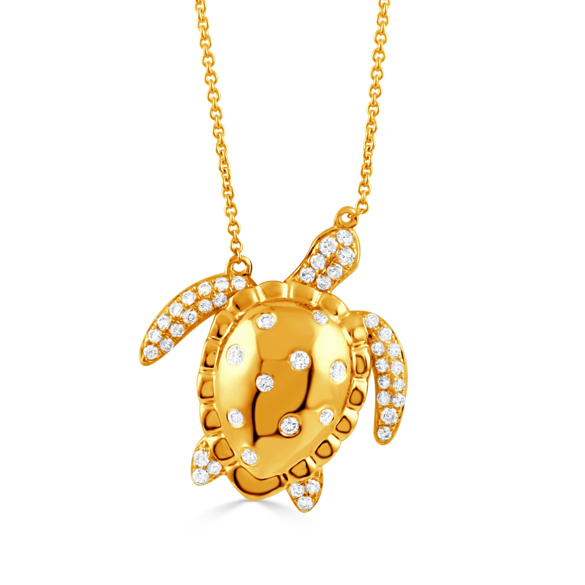 Doves Tropics 14K Yellow Gold Diamond Necklace