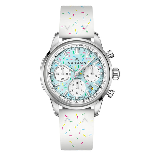 NORQAIN Freedom 60 Chrono Sprinkles Blue Dial Rubber Strap