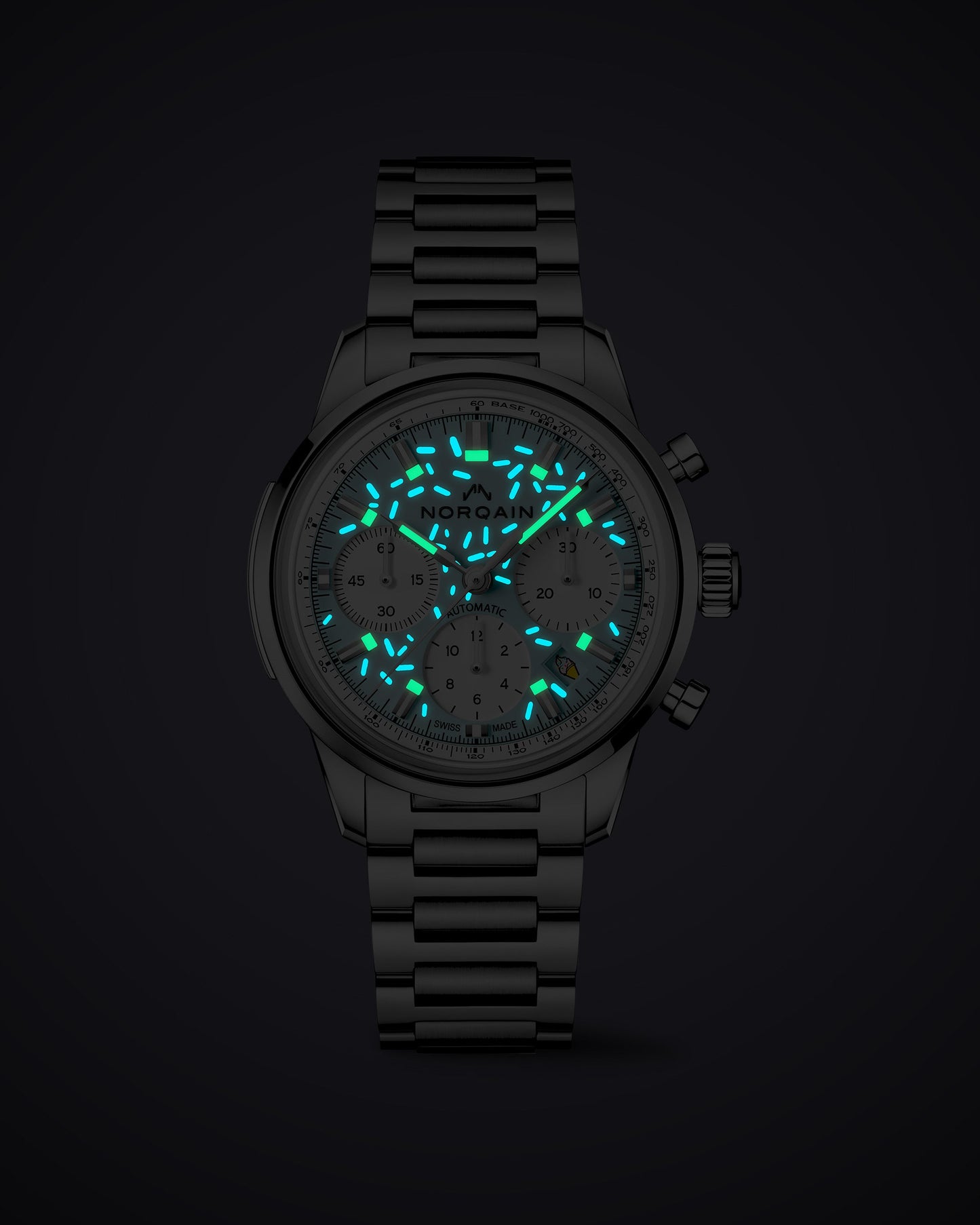 NORQAIN Freedom 60 Chrono Sprinkles Blue Dial Stainless Steel - View 5