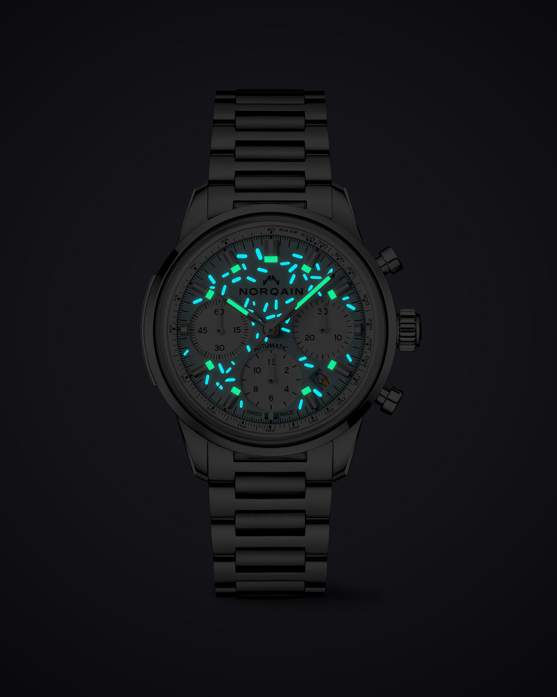 NORQAIN Freedom 60 Chrono Sprinkles Blue Dial Stainless Steel - View 5