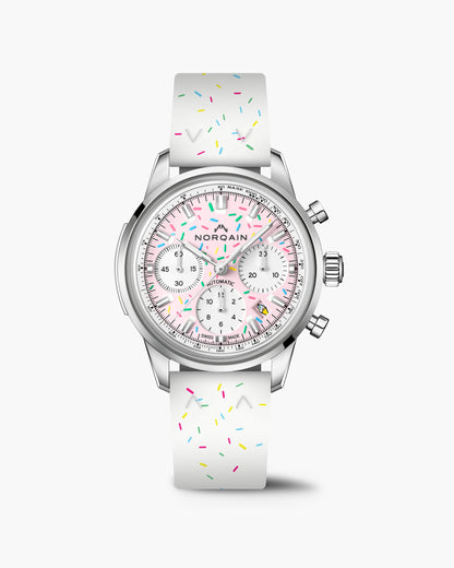 NORQAIN Freedom 60 Chrono Sprinkles Pink Dial Stainless Steel - View 6