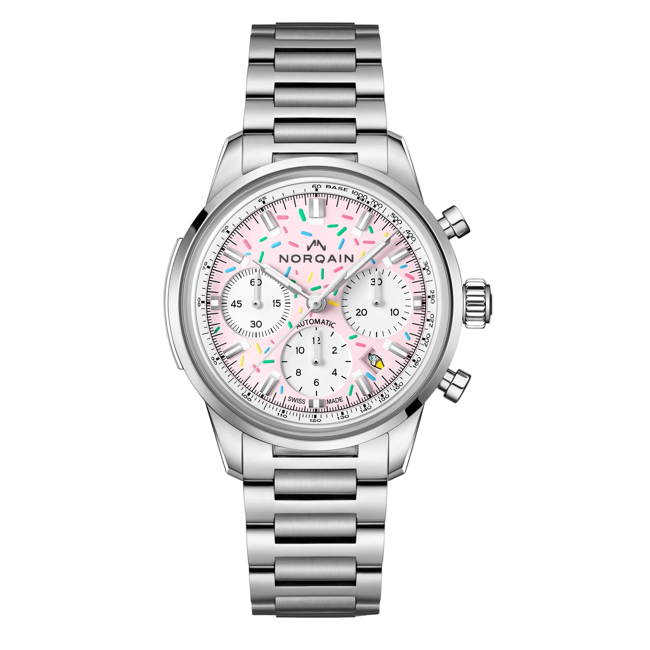 NORQAIN Freedom 60 Chrono Sprinkles Pink Steel | King Jewelers