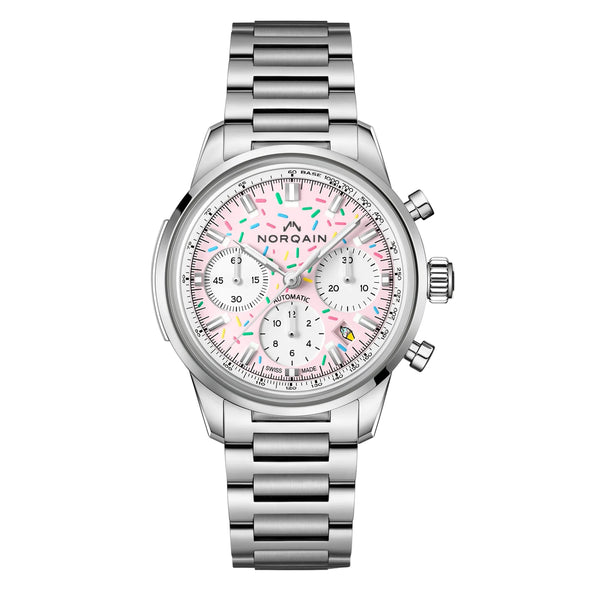 時計 freedom.k NORQAIN Freedom 60 Chrono Sprinkles Pink Steel | King Jewelers