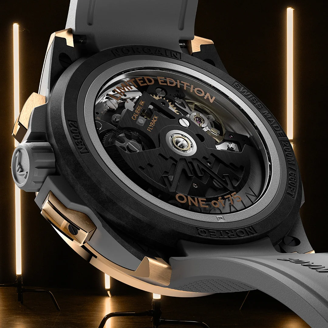 NORQAIN Wild One Skeleton Chronograph 18K Rose Gold