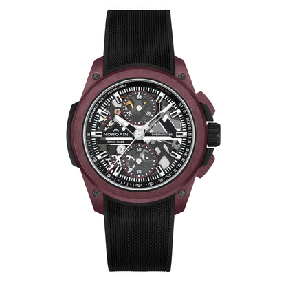 NORQAIN Wild ONE Skeleton Chrono Burgundy Limited Edition