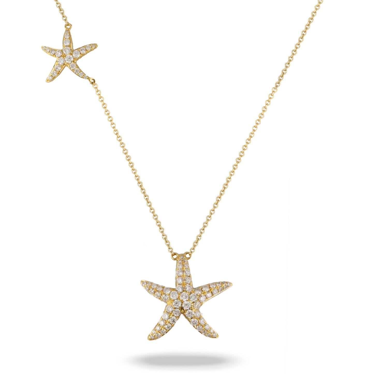 Doves Tropics 18K Yellow Gold Diamond Starfish Pendant Necklace