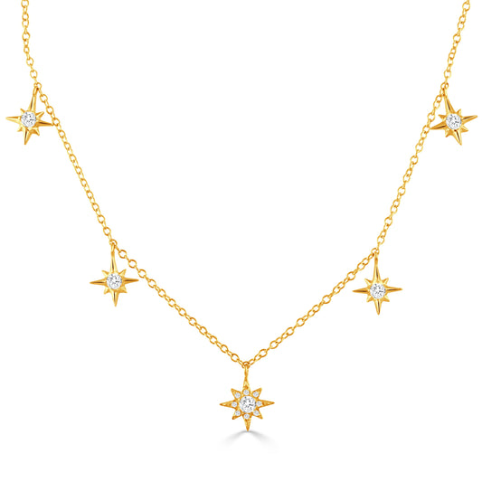 Doves Celestia 14K Yellow Gold Diamond Necklace