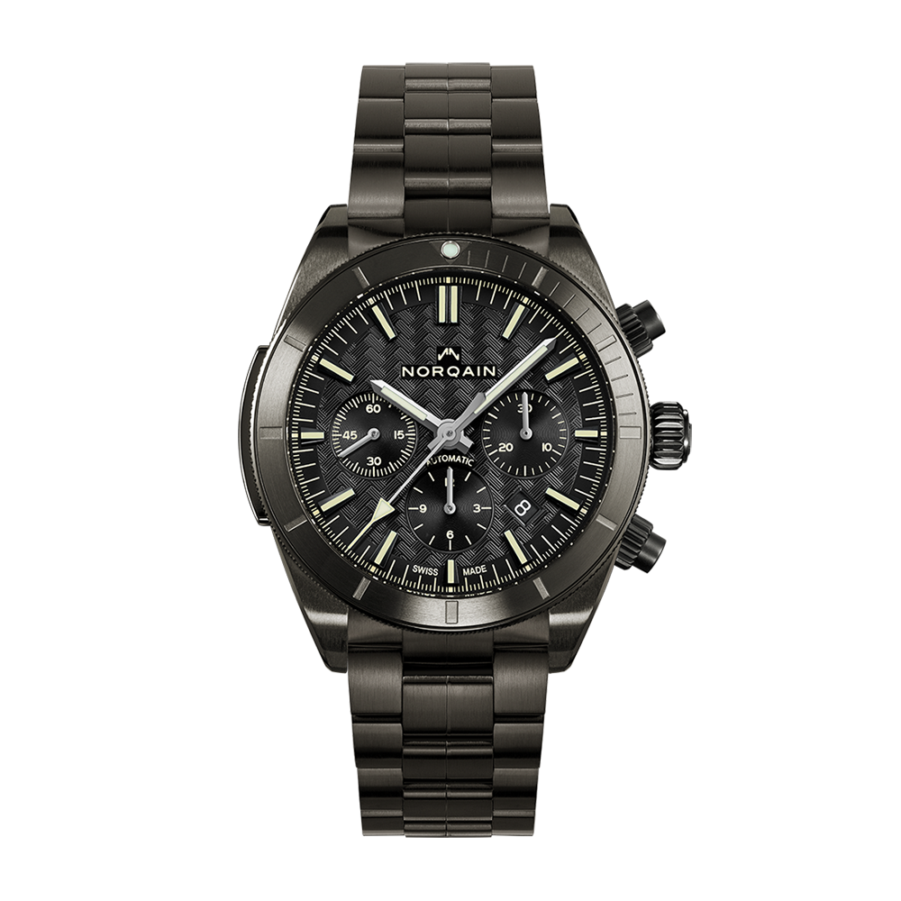 NORQAIN Adventure Sport Chrono Black Dial DLC Bracelet