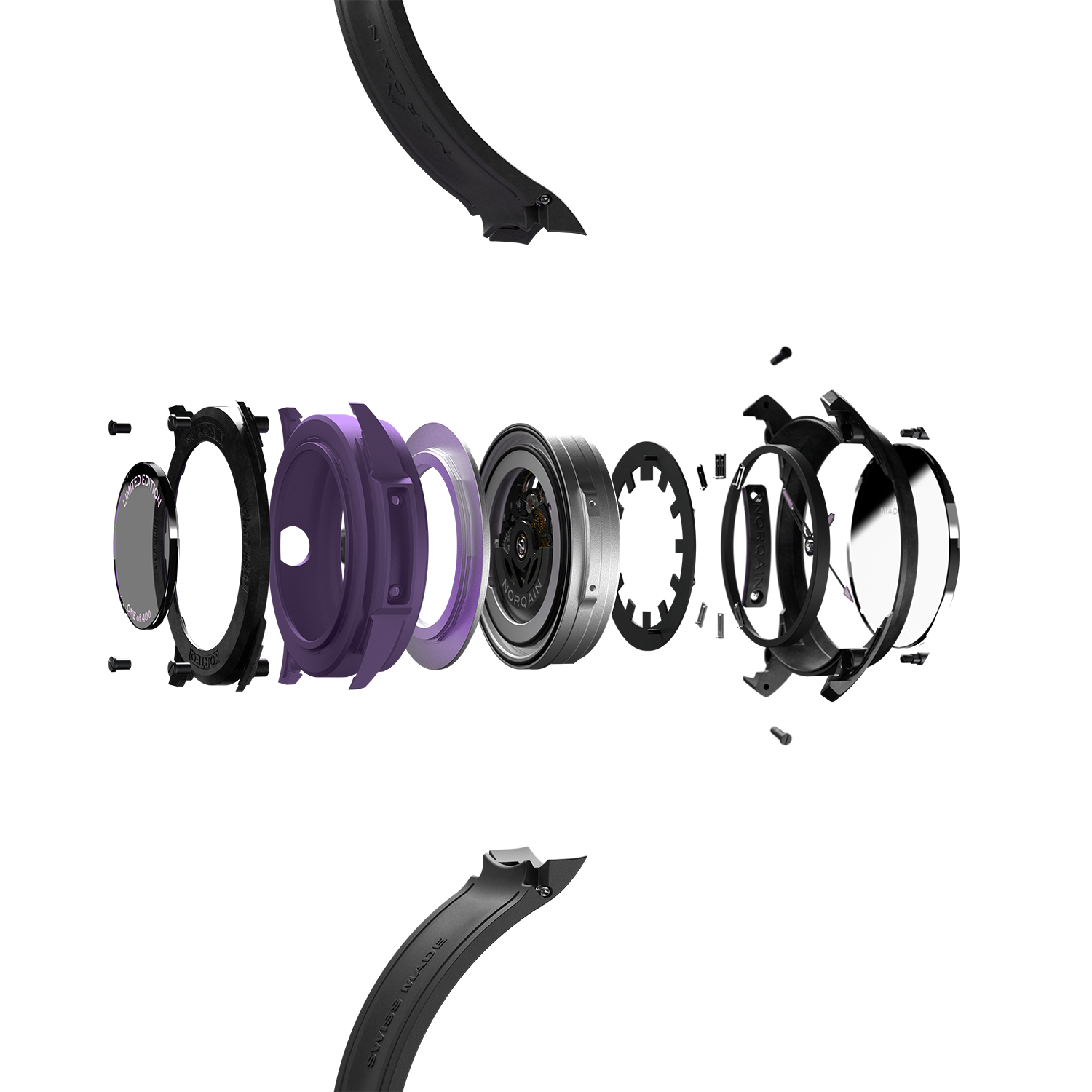 NORQAIN Wild ONE Skeleton 42mm Purple Limited Edition