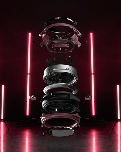NORQAIN Wild ONE Skeleton Chrono Burgundy Limited Edition - View 6
