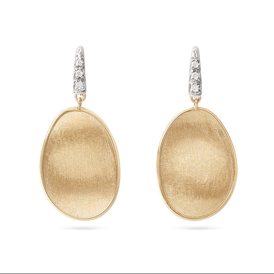 Marco Bicego Lunaria Small Petal Drop Earrings with Diamonds