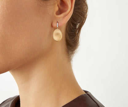 Marco Bicego Lunaria Small Petal Drop Earrings with Diamonds