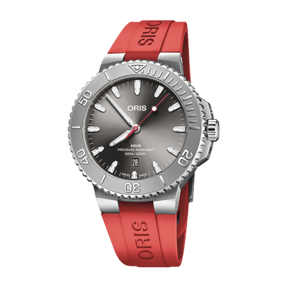 Oris Aquis Date Relief 43.5mm Grey Rubber Watch