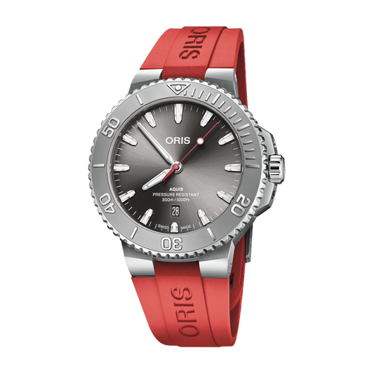 Oris Aquis Date Relief 43.5mm Grey Rubber Watch