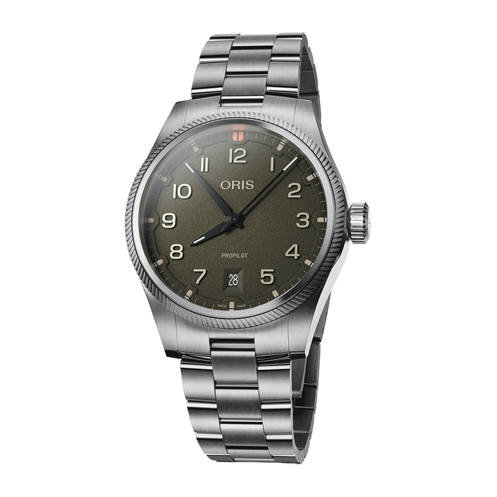 Oris Big Crown ProPilot Date 41mm Green Bracelet Watch