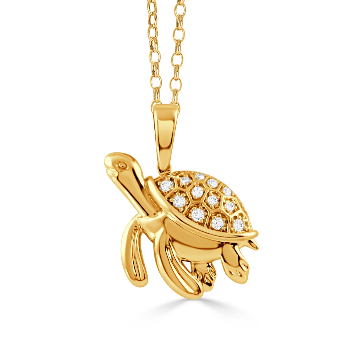 Doves Tropics 14K Yellow Gold Diamond Pendant