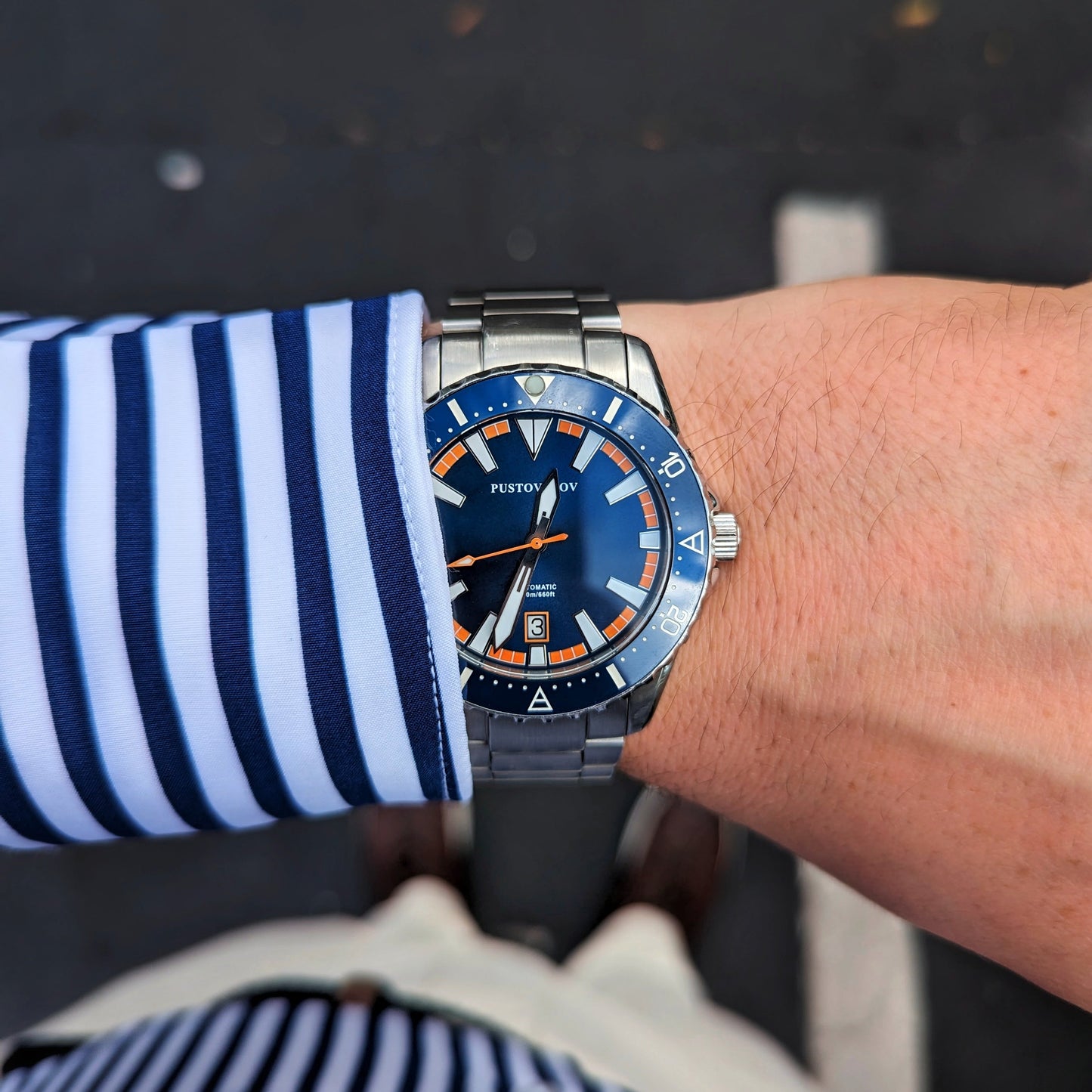 Pustovalov Just Dive 42mm Navy Watch