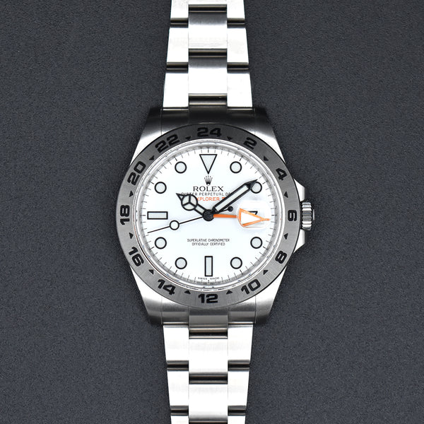 メル63047　RP5　合皮　ロング　8/6希望　その2 Pre Owned Rolex Explorer II White Dial | King Jewelers