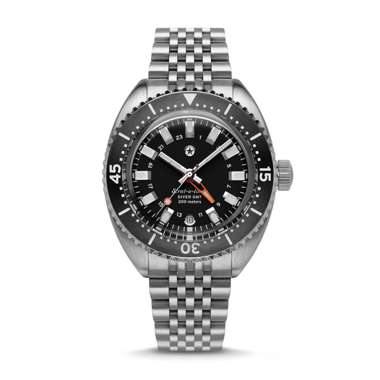 Jack Mason Strat-o-timer Titanium Diver GMT 40mm Anthracite Black Dial