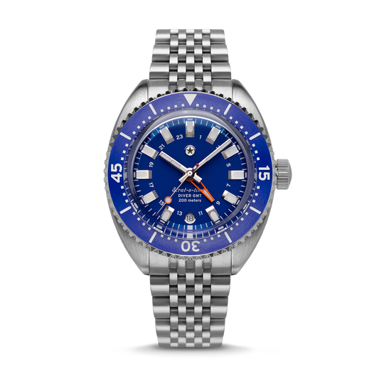 Jack Mason Strat-o-timer Titanium Diver GMT 40mm Cobalt Blue Dial