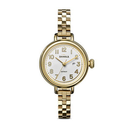 Shinola Birdy 34mm Silver Dial Gold-PVD Watch