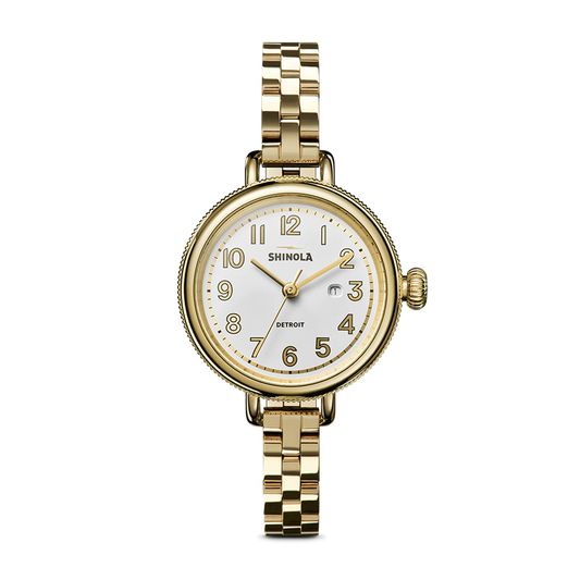 Shinola Birdy 34mm Silver Dial Gold-PVD Watch