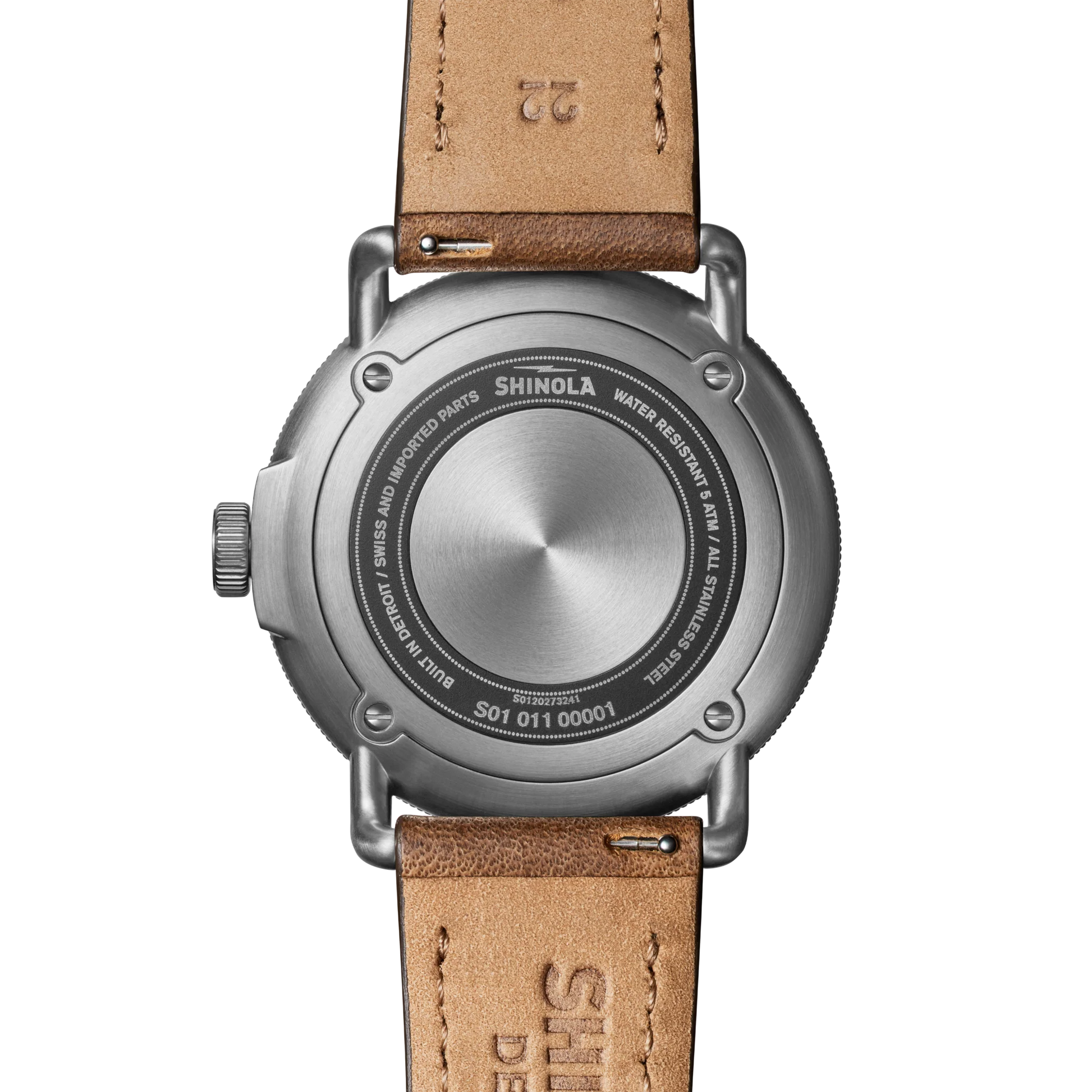 Shinola Canfield Model C56 43mm Continental Blue Dial Tan Leather Strap Watch